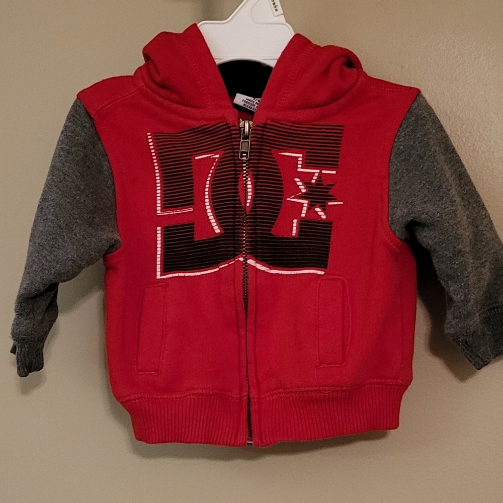 DC red/grey zip up hoodie